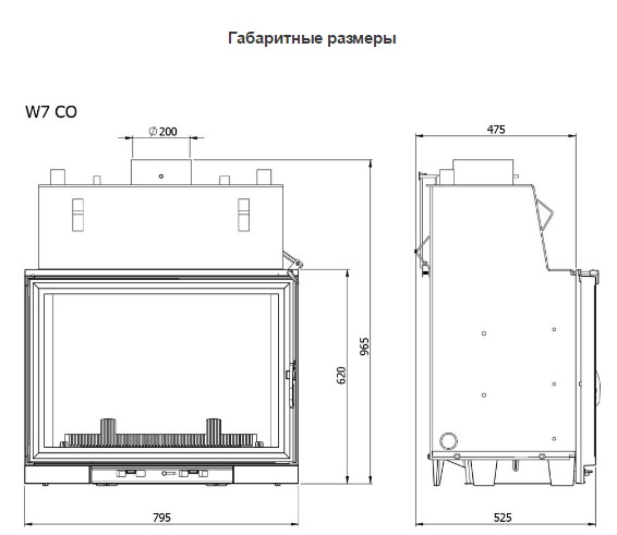 Каминная топка Kaw-Met W7 CO