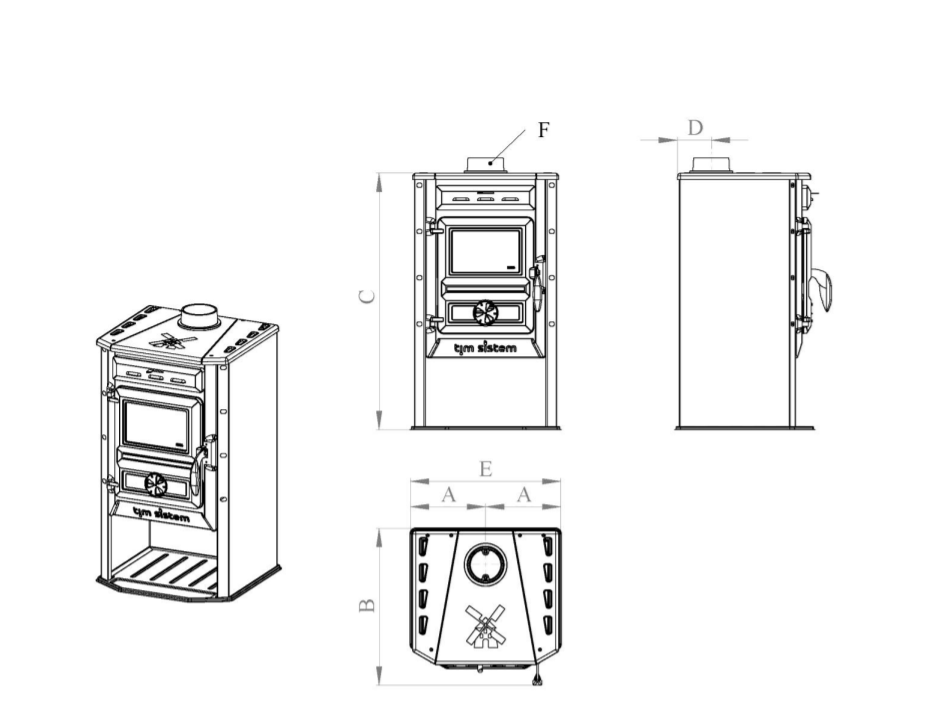 Печь-камин Tim Sistem Magic Stove коричневая