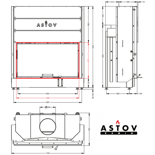 Каминная топка ASTOV ПС 10057