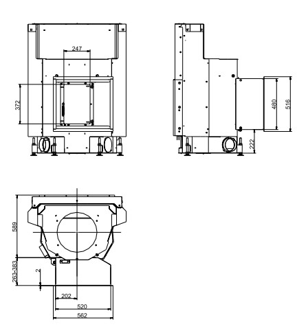 Каминная топка Brunner Kompakt-Kamin KK 51/67 подъемная дверца