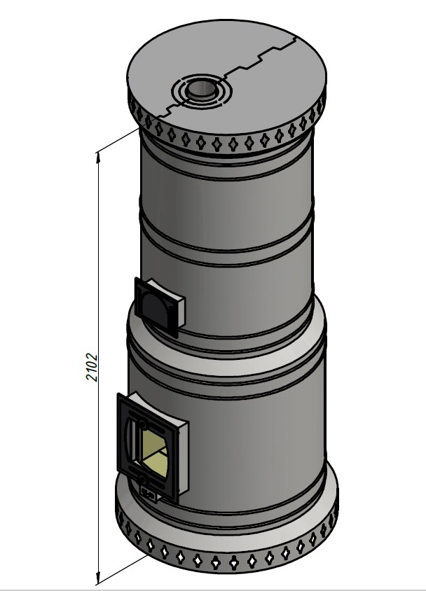 Печь круглая отопительная КДМ ПКО-40