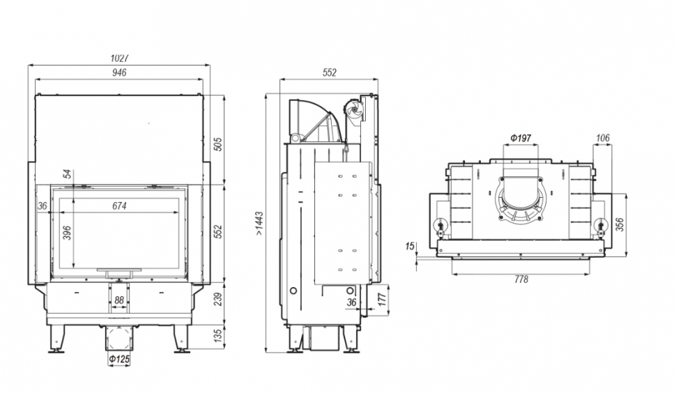 Каминная топка DEFRO HOME INTRA ME G, 778/552 мм, гильотина