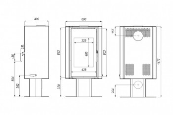 Печь-камин DEFRO HOME SOLUM TOP, черная сталь