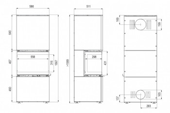 Печь-камин DEFRO HOME INTRA XSM C VER COMPACT 1, серая сталь