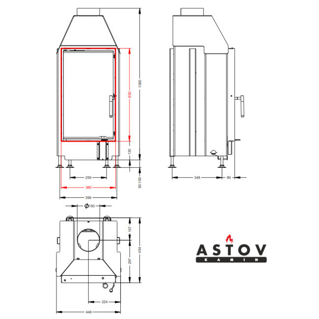 Каминная топка ASTOV ПС 3865