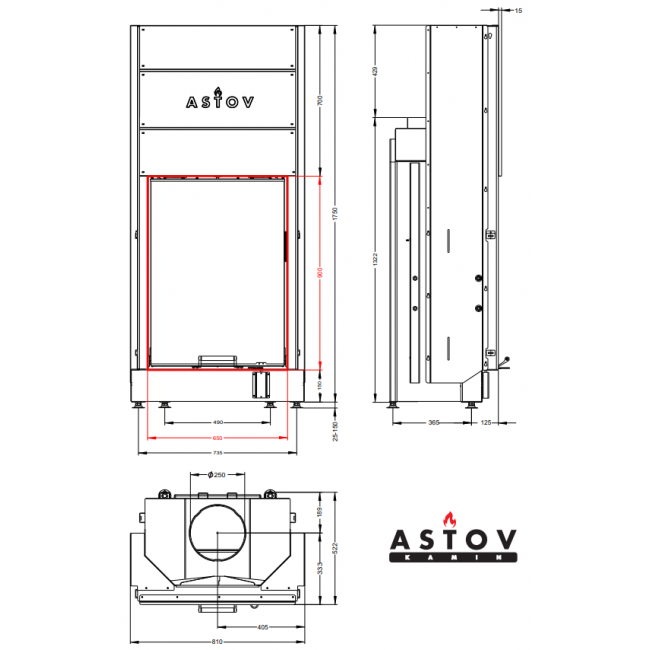 Каминная топка ASTOV ПС 6590