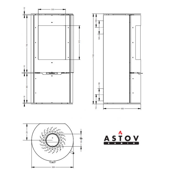 Печь-камин ASTOV R1.0 K