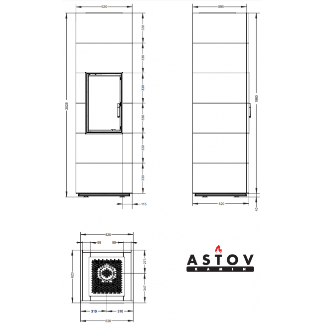 Печь-камин ASTOV APLIT ПС 3865