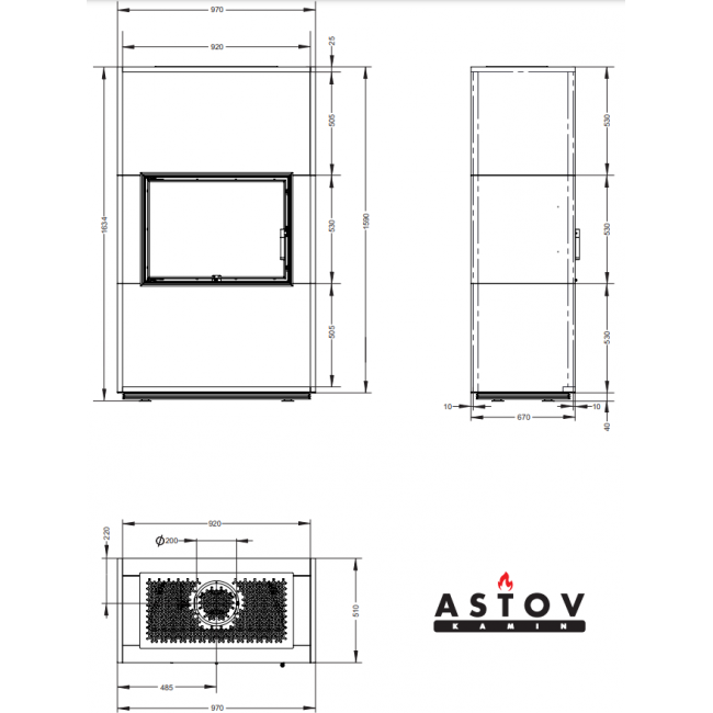 Печь-камин ASTOV APLIT М 700